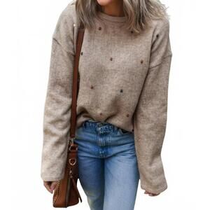 NEW JUNIPER BLVD hudson crewneck sweater in gray/brown